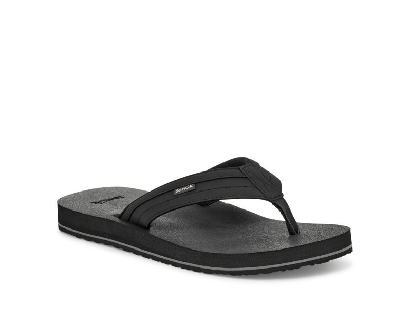 Sanuk Ziggy Water Friendly Men's Flip Flops Black | Canada 188UZG